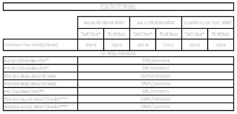 tarifs